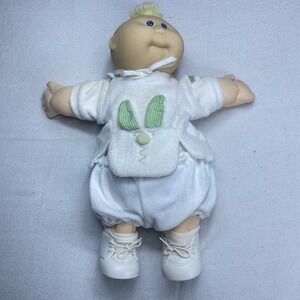 Vintage Cabbage Patch Kids Doll Coleco‎ 1982 Plush Blonde Blue Eyes Bunny Outfit